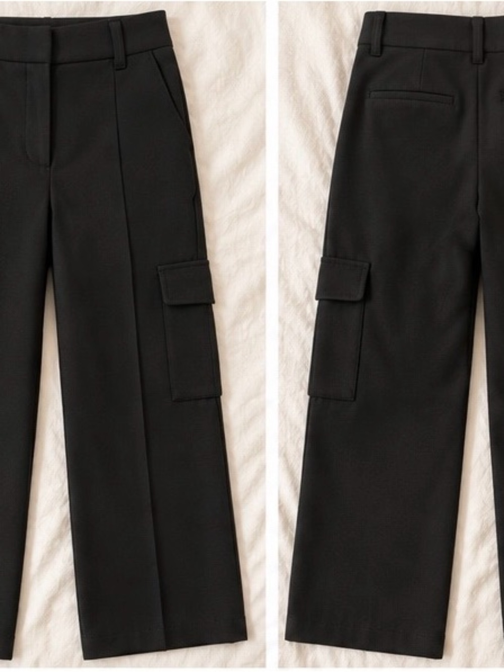 Forever 21 Black Tailored Cargo Pants Pintuck
